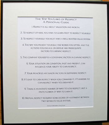EKTIMIS Artifact - Respect-Themed Framed Picture - The Top Ten Laws of Respect