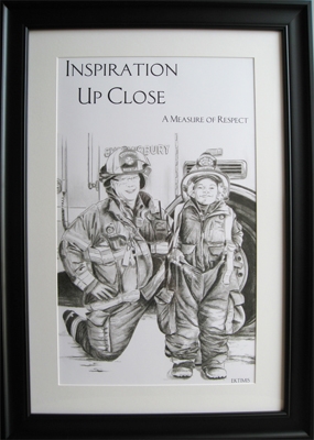 EKTIMIS Artifact - Respect Themed Framed Picture - Firefighter Special Edition - Firefighter Kid
